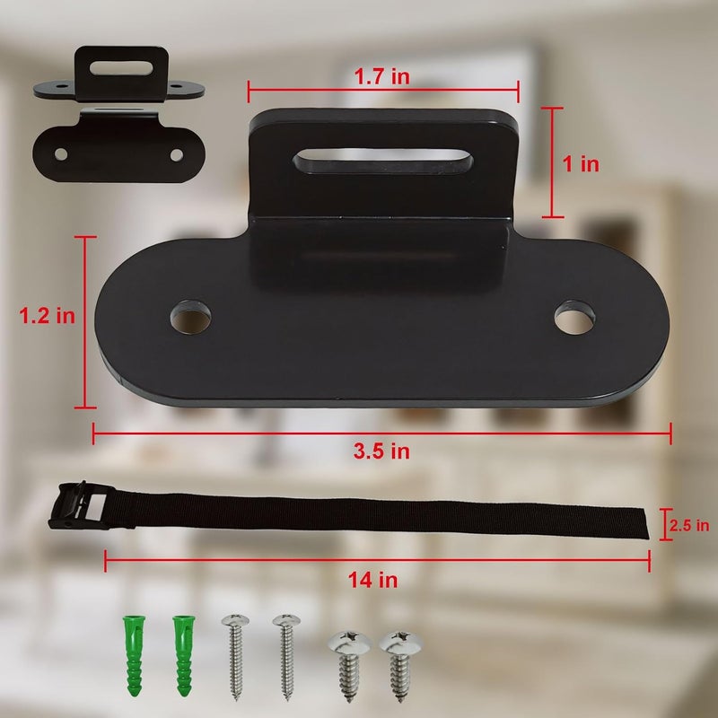 OKETHERMO Store 1000 lbs. Furniture Anchors, Anti Tip Straps for Furniture, Heavy Duty Safety Wall Anchors for Bookshelves, Dressers, Counters & Cabinets, Black - Image 5